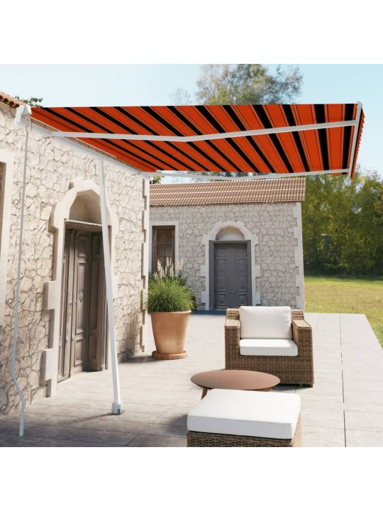 Volně stojící ručně zatahovací markýza 300x250 cm oranžovohnědá