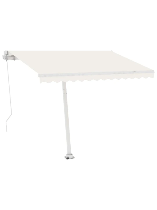 Ručně zatahovací markýza s led světlem 300 x 250 cm krémová