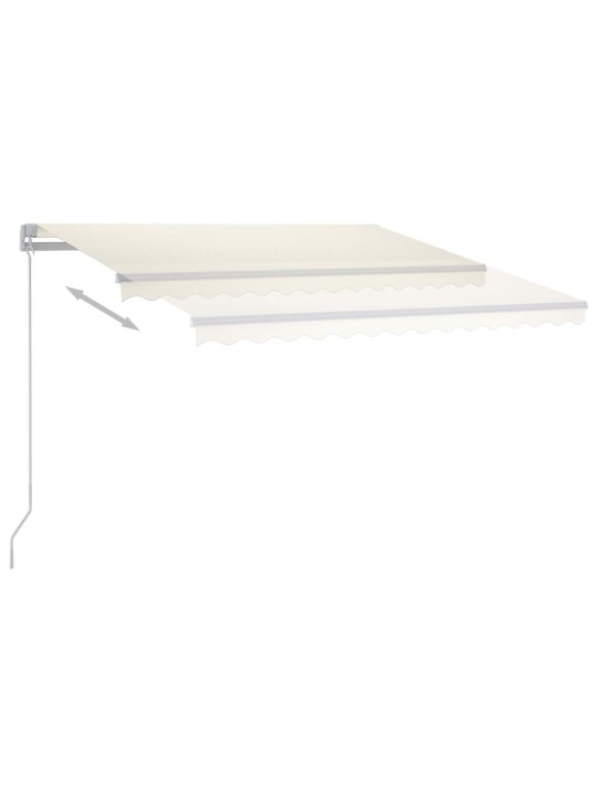 Ručně zatahovací markýza s led světlem 300 x 250 cm krémová