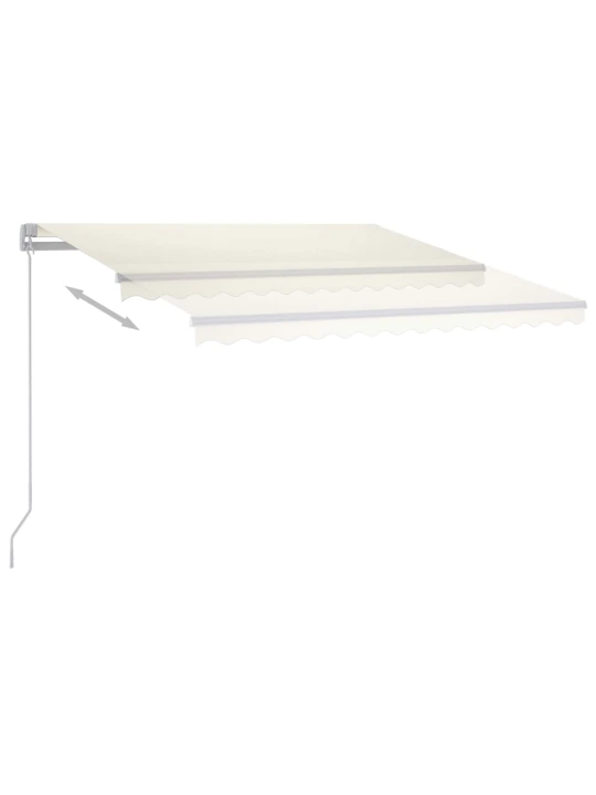 Ručně zatahovací markýza s led světlem 300 x 250 cm krémová