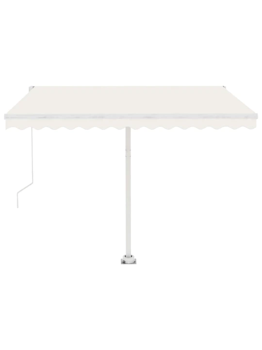 Ručně zatahovací markýza s led světlem 300 x 250 cm krémová