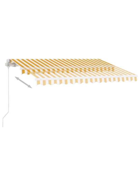 Ručně zatahovací markýza s led světlem 300 x 250 cm žlutobílá