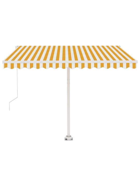 Ručně zatahovací markýza s led světlem 300 x 250 cm žlutobílá
