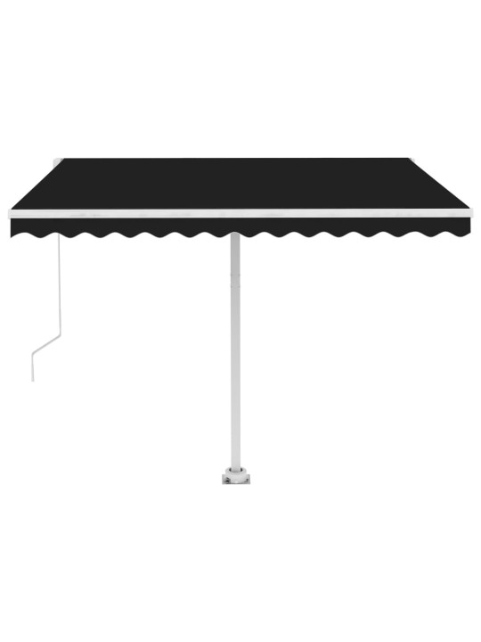 Ručně zatahovací markýza s led světlem 300 x 250 cm antracitová