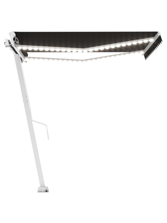 Ručně zatahovací markýza s led světlem 300 x 250 cm antracitová