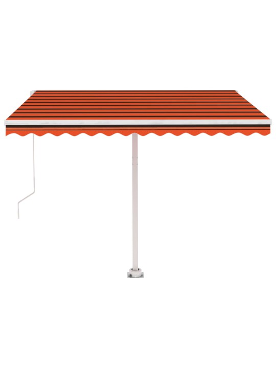 Ručně zatahovací markýza s led světlem 300x250 cm oranžovohnědá
