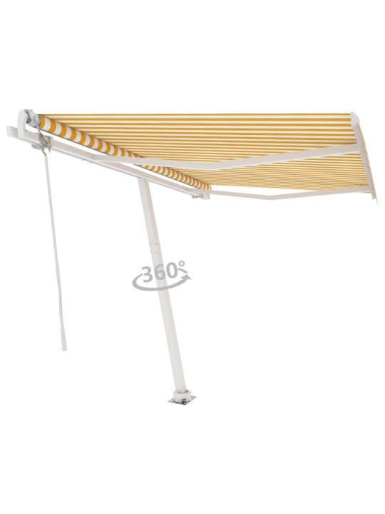 Volně stojící automatická markýza 300 x 250 cm žlutá/bílá