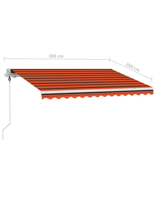 Volně stojící automatická markýza 300 x 250 cm oranžovo-hnědá