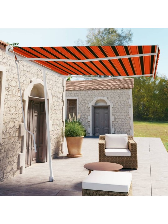 Volně stojící automatická markýza 300 x 250 cm oranžovo-hnědá