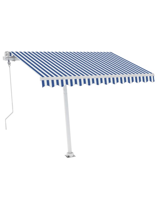 Volně stojící automatická markýza 350 x 250 cm modrá/bílá