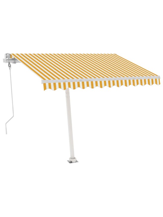 Volně stojící automatická markýza 350 x 250 cm žlutá/bílá