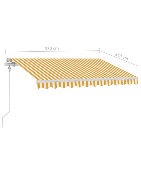 Volně stojící automatická markýza 350 x 250 cm žlutá/bílá