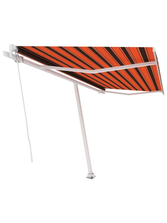 Volně stojící ručně zatahovací markýza 400x300 cm oranžovohnědá