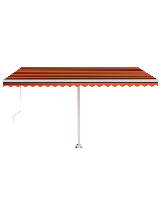 Volně stojící ručně zatahovací markýza 400x300 cm oranžovohnědá