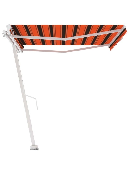 Volně stojící ručně zatahovací markýza 400x300 cm oranžovohnědá