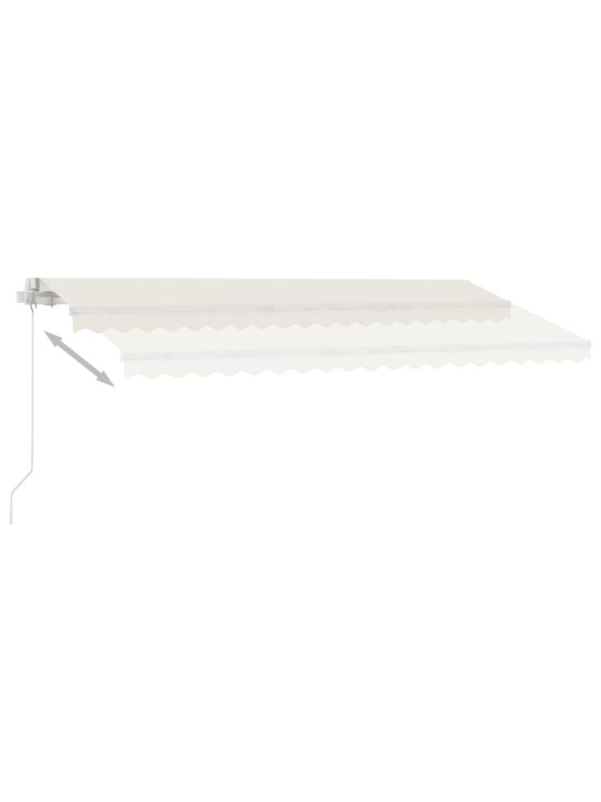 Ručně zatahovací markýza s LED světlem 400 x 300 cm krémová