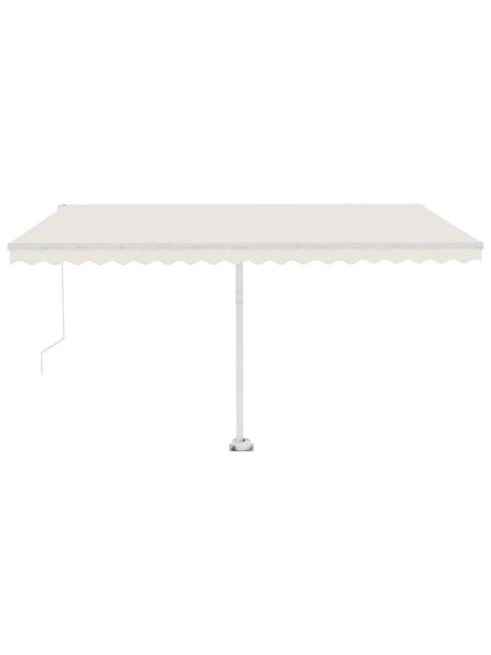 Ručně zatahovací markýza s LED světlem 400 x 300 cm krémová