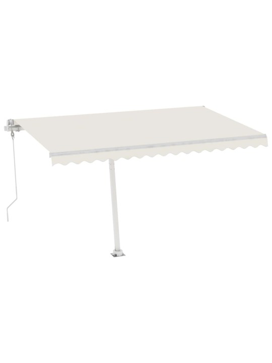 Automatická markýza LED a senzor větru 400 x 300 cm krémová