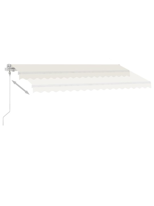 Automatická markýza LED a senzor větru 400 x 300 cm krémová