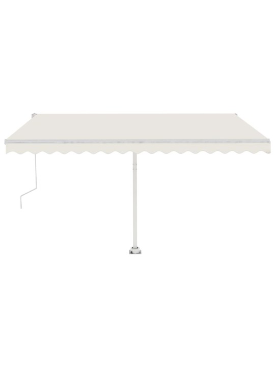 Automatická markýza LED a senzor větru 400 x 300 cm krémová