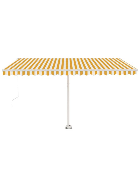 Ručně zatahovací markýza s led světlem 450 x 300 cm žlutobílá