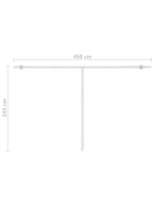 Automatická markýza LED a senzor větru 450 x 300 cm modrobílá