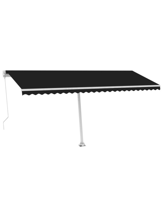 Volně stojící ručně zatahovací markýza 500 x 300 cm antracitová