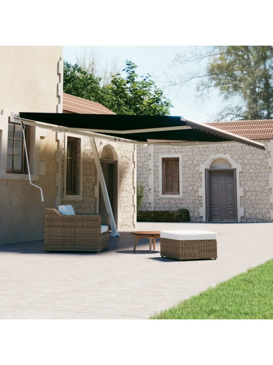 Volně stojící ručně zatahovací markýza 500 x 300 cm antracitová