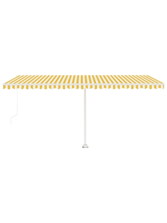 Ručně zatahovací markýza s LED světlem 500 x 300 cm žlutobílá