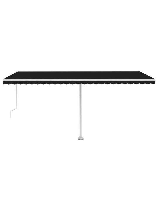 Ručně zatahovací markýza s LED světlem 500 x 300 cm antracitová