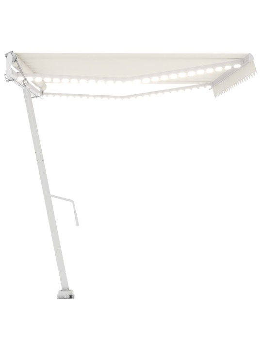 Automatická markýza LED a senzor větru 500x300 cm krémová