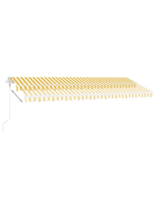 Automatická markýza LED a senzor větru 500x300 cm žlutá/bílá