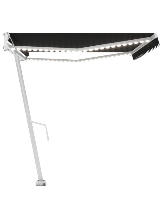 Automatická markýza LED a senzor větru 500 x 300 cm antracitová
