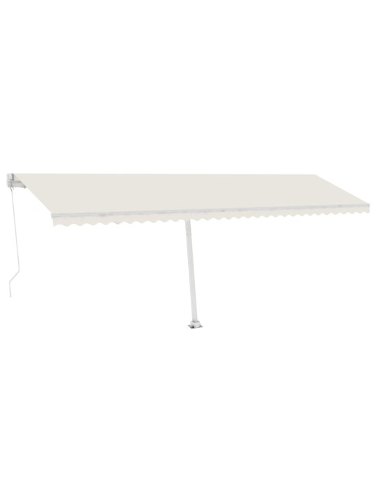 Volně stojící ručně zatahovací markýza 600 x 300 cm krémová
