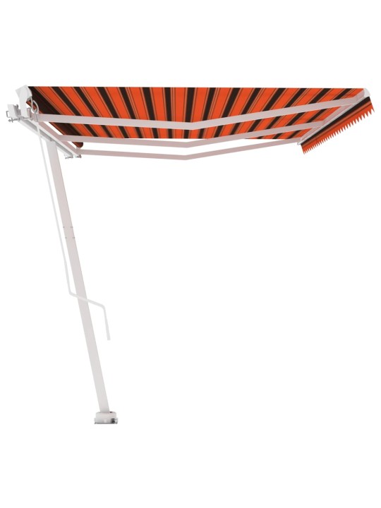 Volně stojící ručně zatahovací markýza 600x300 cm oranžovohnědá