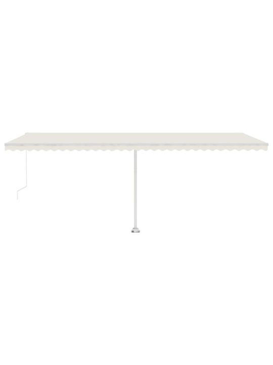 Ručně zatahovací markýza s LED světlem 600 x 300 cm krémová