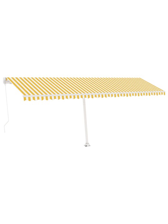 Ručně zatahovací markýza s LED světlem 600 x 300 cm žlutobílá