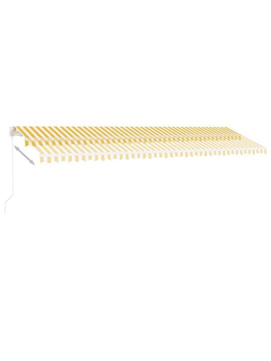Ručně zatahovací markýza s LED světlem 600 x 300 cm žlutobílá