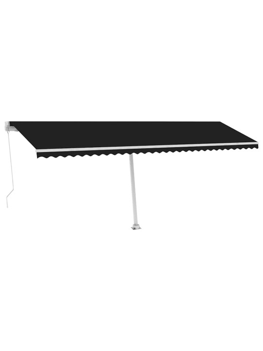 Ručně zatahovací markýza s led světlem 600 x 300 cm antracitová
