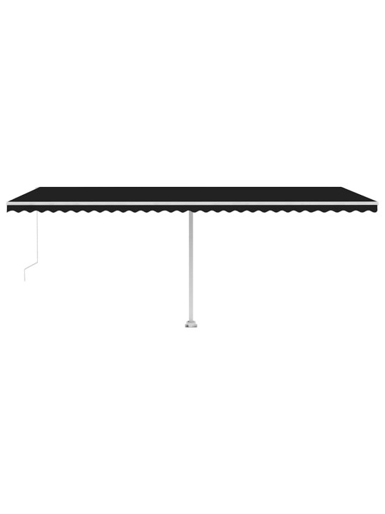Ručně zatahovací markýza s led světlem 600 x 300 cm antracitová