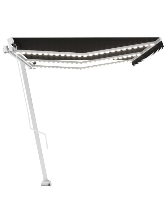 Ručně zatahovací markýza s led světlem 600 x 300 cm antracitová