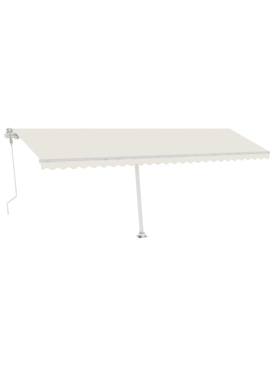 Automatická markýza LED a senzor větru 600 x 300 cm krémová