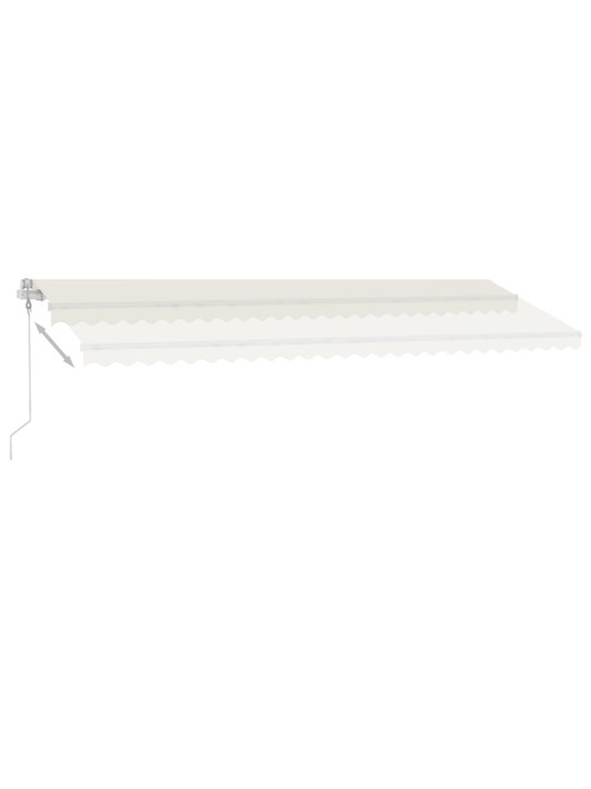 Automatická markýza LED a senzor větru 600 x 300 cm krémová