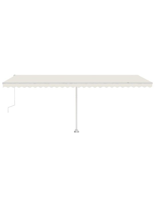 Automatická markýza LED a senzor větru 600 x 300 cm krémová