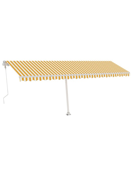Automatická markýza LED a senzor větru 600 x 300 cm žlutobílá