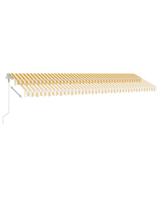 Automatická markýza LED a senzor větru 600 x 300 cm žlutobílá