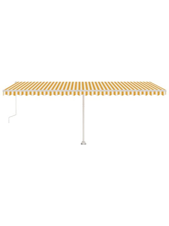Automatická markýza LED a senzor větru 600 x 300 cm žlutobílá