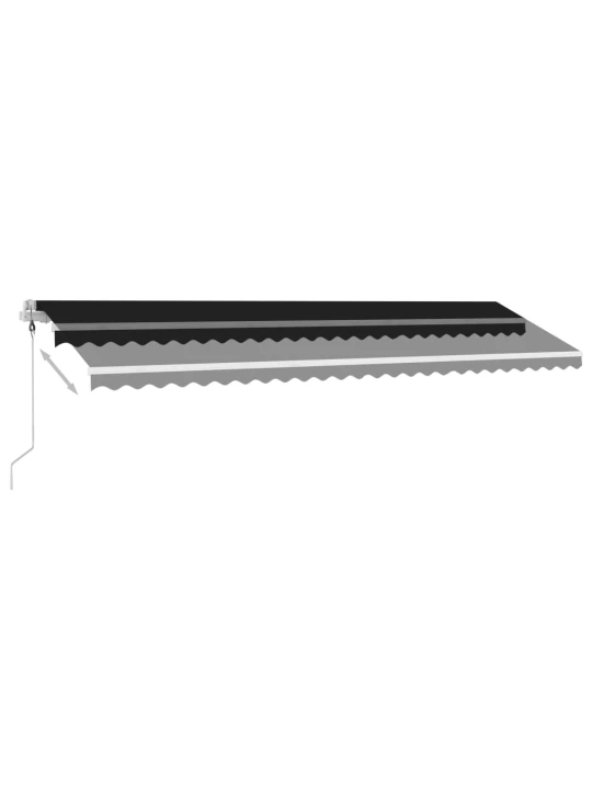 Automatická markýza LED a senzor větru 600 x 300 cm antracitová