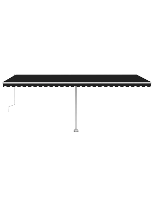 Automatická markýza LED a senzor větru 600 x 300 cm antracitová