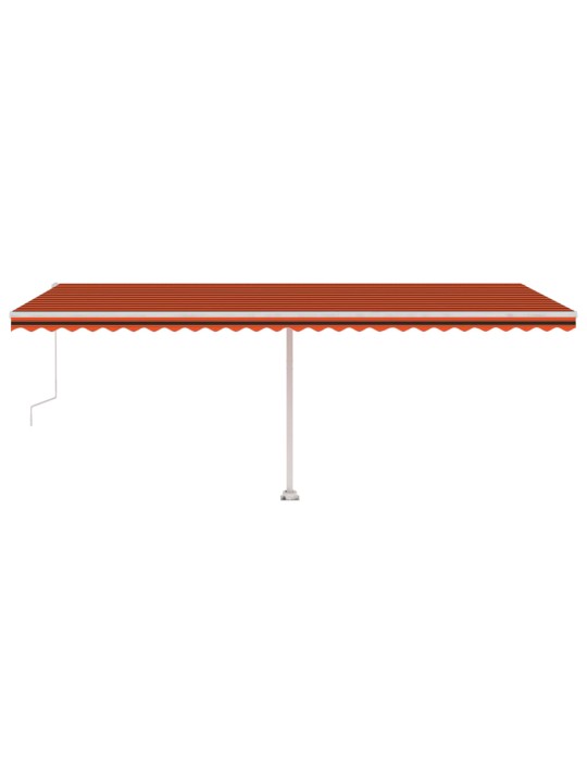 Automatická markýza LED a senzor větru 600x300 cm oranžovohnědá